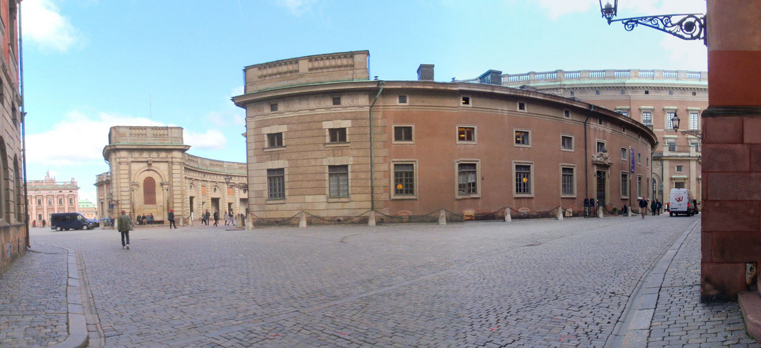 We walk by the Palace Guards.